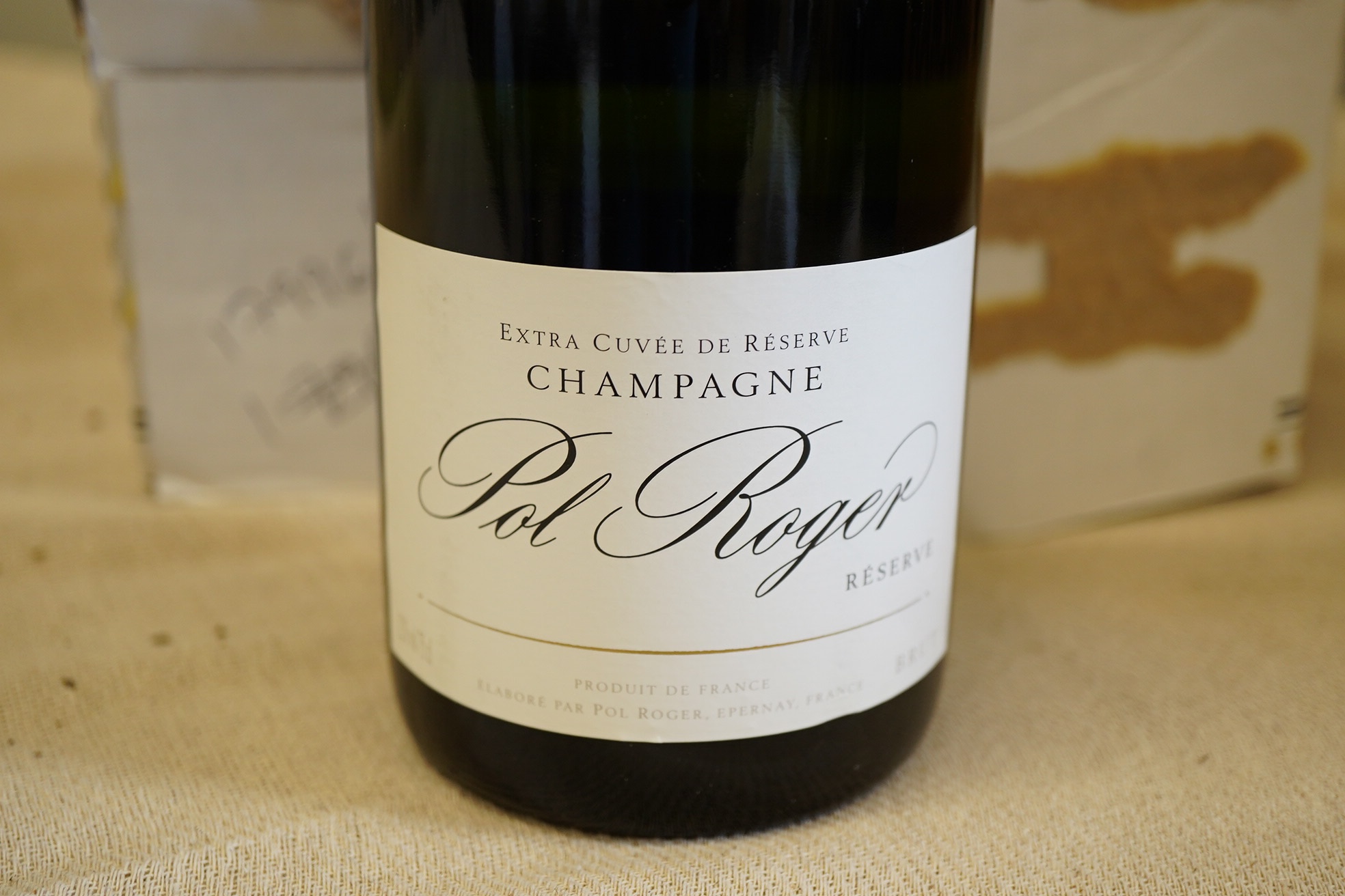Five bottles of Pol Roger Extra Cuvee Reserve Champagne